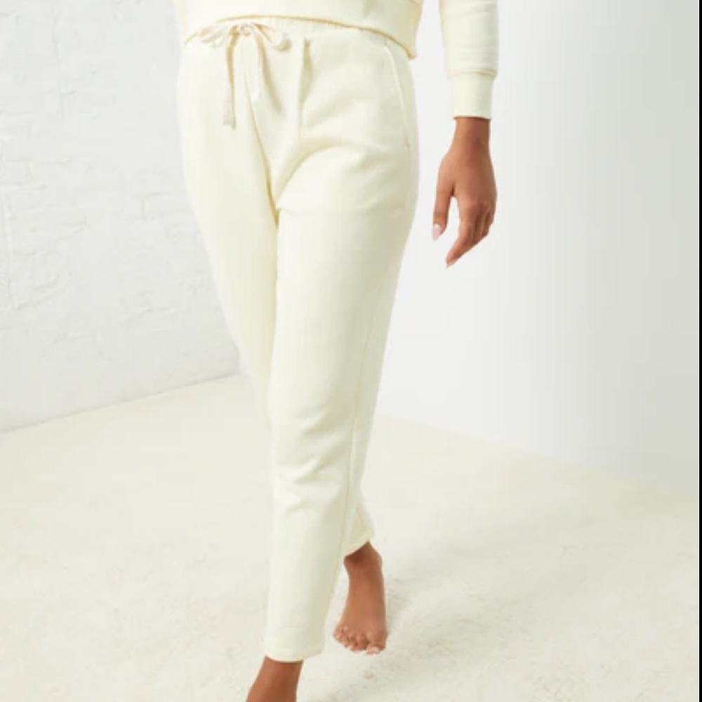 UpWest Cream Cozy Knit Jogger Pants